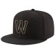 Custom Black Black-Old Gold Stitched Adjustable Snapback Hat