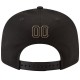 Custom Black Black-Old Gold Stitched Adjustable Snapback Hat