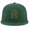 Custom Green Green-Gold Stitched Adjustable Snapback Hat