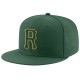 Custom Green Green-Gold Stitched Adjustable Snapback Hat