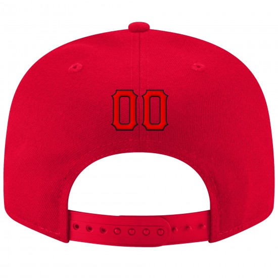 Custom Red Red-Black Stitched Adjustable Snapback Hat