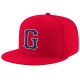 Custom Red Navy-White Stitched Adjustable Snapback Hat