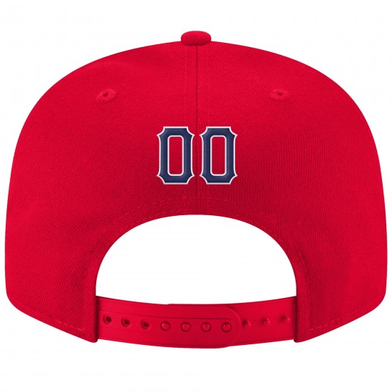 Custom Red Navy-White Stitched Adjustable Snapback Hat