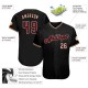 Custom Black Crimson-Khaki Authentic Baseball Jersey