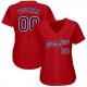 Custom Red Navy-White Authentic Baseball Jersey