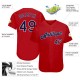 Custom Red Navy-White Authentic Baseball Jersey