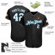 Custom Black White-Panther Blue Authentic Baseball Jersey