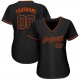 Custom Black Black-Orange Authentic Baseball Jersey