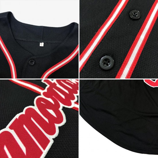 Custom Black Black-Orange Authentic Baseball Jersey