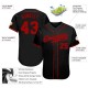 Custom Black Red Authentic Baseball Jersey