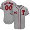 Custom Gray Red-Navy Authentic Baseball Jersey