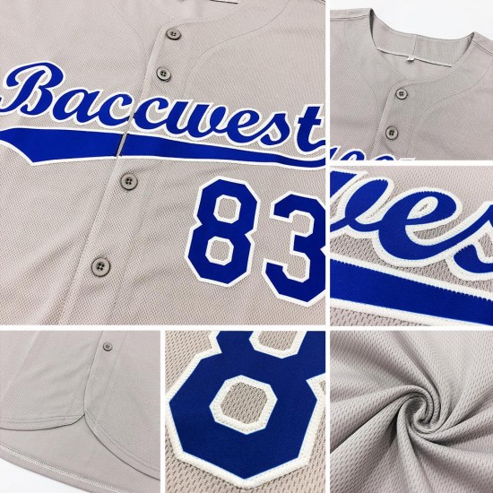 Custom Gray Navy-Old Gold Authentic Baseball Jersey