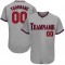 Custom Gray Red-Navy Authentic Baseball Jersey