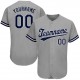 Custom Gray Navy-White Authentic Baseball Jersey