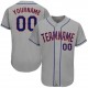 Custom Gray Royal-Orange Authentic Baseball Jersey