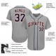 Custom Gray Navy-Orange Authentic Baseball Jersey