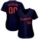 Custom Navy Orange Baseball Jersey