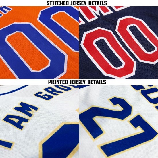 Custom Navy Orange Baseball Jersey