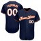 Custom Navy White-Orange Authentic Baseball Jersey