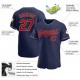 Custom Navy Red-Gray Authentic Baseball Jersey