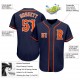 Custom Navy Orange-White Authentic Baseball Jersey