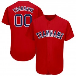 Custom Red Navy-White Baseball Jersey