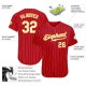 Custom Red Gold Strip White-Gold Authentic Baseball Jersey