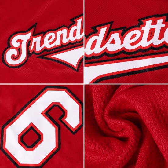 Custom Red Red-Old Gold Authentic Baseball Jersey