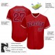 Custom Red Red-Navy Authentic Baseball Jersey