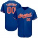 Custom Royal Orange-White Authentic Baseball Jersey