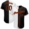 Custom White-Black Orange Authentic Split Fashion Baseball Jersey