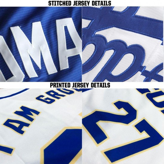 Custom White Old Gold-Royal Baseball Jersey