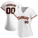 Custom White Black-Orange Authentic Baseball Jersey