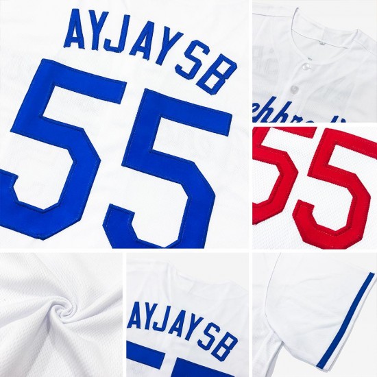 Custom White Royal-Red Authentic Baseball Jersey