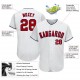 Custom White Red-Navy Authentic Baseball Jersey