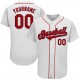 Custom White Red-Navy Authentic Baseball Jersey