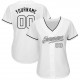 Custom White White-Black Authentic Baseball Jersey