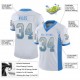 Custom White Powder Blue-Gold Mesh Drift Fashion Football Jersey