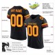 Custom Black Gold-Scarlet Mesh Authentic Football Jersey