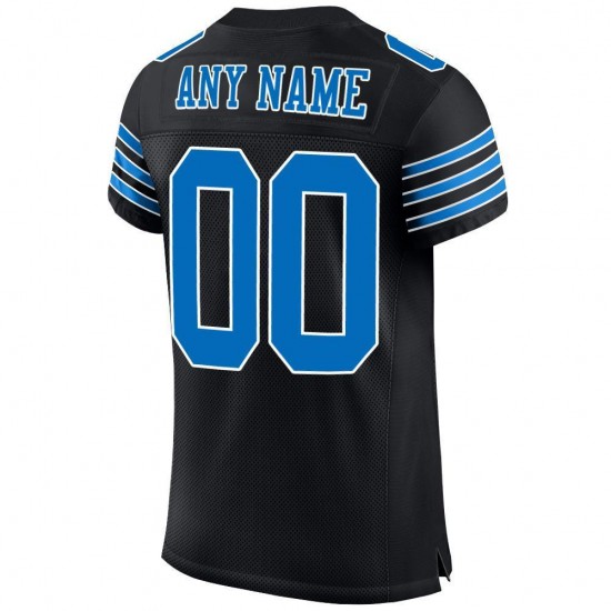 Custom Black Panther Blue-White Mesh Authentic Football Jersey