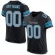 Custom Black Light Gray-Panther Blue Mesh Authentic Football Jersey