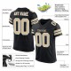 Custom Black Vegas Gold-White Mesh Authentic Football Jersey