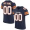 Custom Navy White-Orange Mesh Authentic Football Jersey