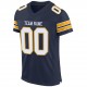 Custom Navy White-Gold Mesh Authentic Football Jersey