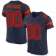 Custom Navy Red-Old Gold Mesh Authentic Football Jersey