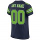 Custom Navy Neon Green-White Mesh Authentic Football Jersey