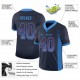 Custom Navy Powder Blue-Red Mesh Drift Fashion Football Jersey