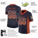 Custom Navy Orange-White Mesh Drift Fashion Football Jersey