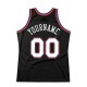 Custom Black White-Orange Authentic Throwback Basketball Jersey