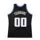 Custom Black White-Royal Authentic Throwback Basketball Jersey